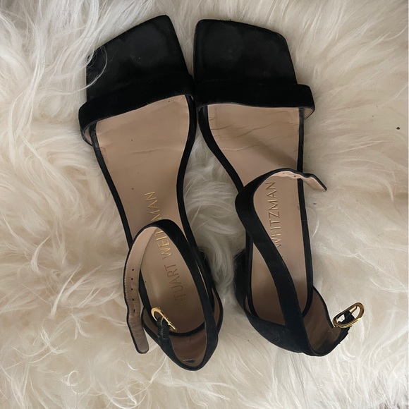 Stuart Weitzman  NUDISTCURVE 35 BLOCK SANDAL Black Size 7 - Picture 8 of 11